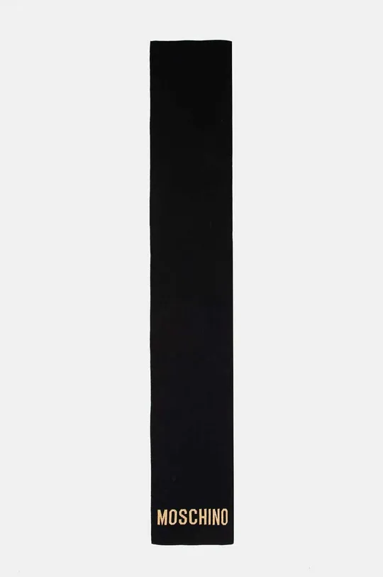 Шарф з домішкою вовни Moschino з додаванням вовни чорний M3133.30718