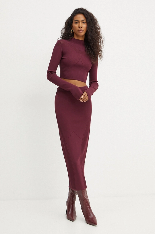 Sukně Patrizia Pepe 8G0412.K195 burgundské AW24