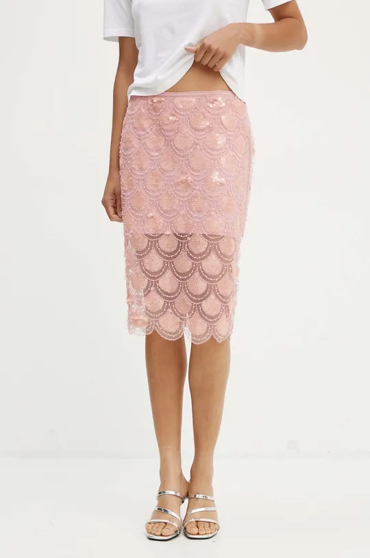 Юбка Rotate Sequin Pencil Skirt прямой розовый 1134461922