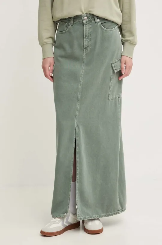 zielony Pepe Jeans spódnica jeansowa MAXI SKIRT HW CLR Damski