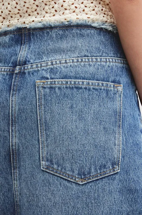 niebieski AllSaints spódnica jeansowa bawełniana CYRA MAXI