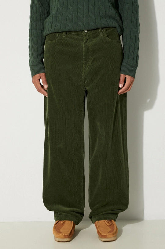 Carhartt WIP pantaloni de catifea cord Landon Pant uni verde I032297.2BR02