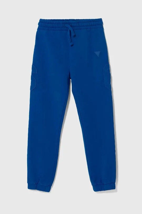 μπλε Παιδικό βαμβακερό παντελόνι Guess Για αγόρια