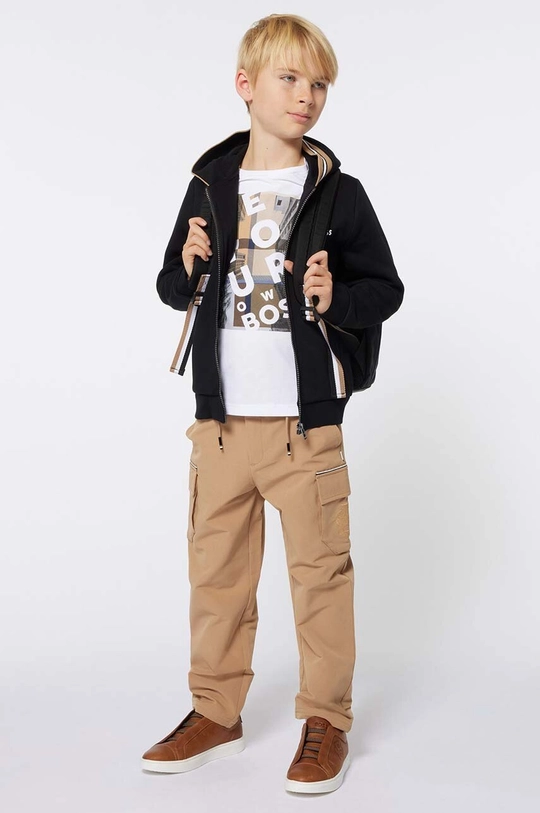 BOSS pantaloni per bambini tessuto marrone J51164.126.150