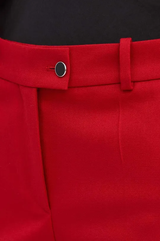 czerwony BOSS spodnie wełniane
