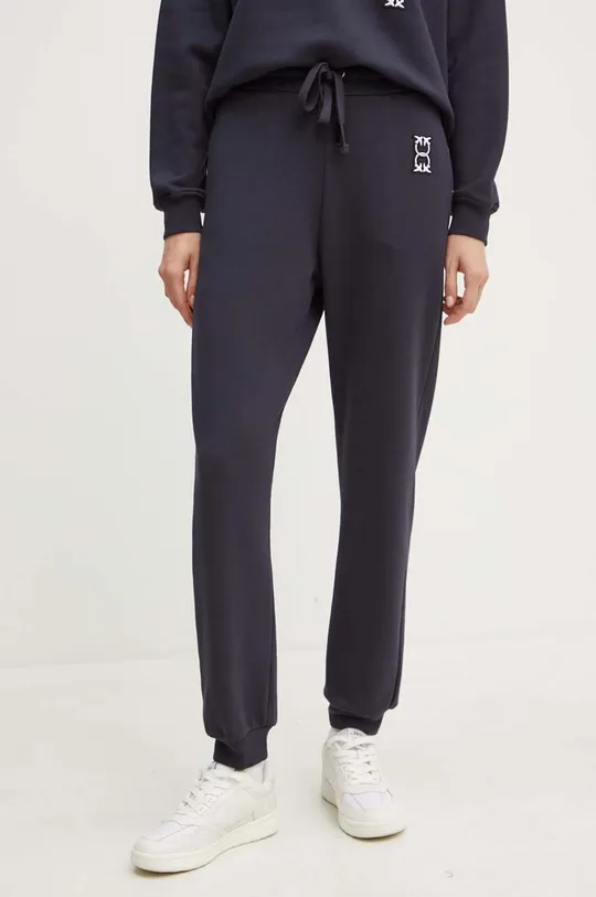 Pinko pantaloni della tuta di cotone maglia blu navy 100371.A23C