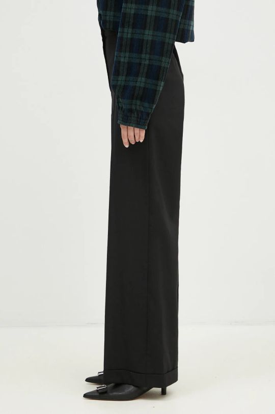 Kenzo spodnie wełniane Solid Tailored Pants FE52PA0869RB.99 czarny AA00