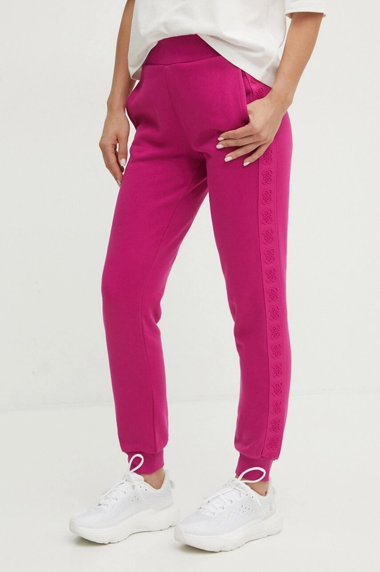 Guess pantaloni della tuta di cotone STACIE maglia rosa V4BB00.KC5O0