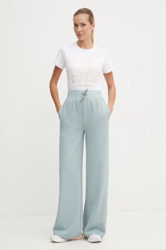 Guess pantaloni PEONY V4BB02.KCHR2 turchese AW24