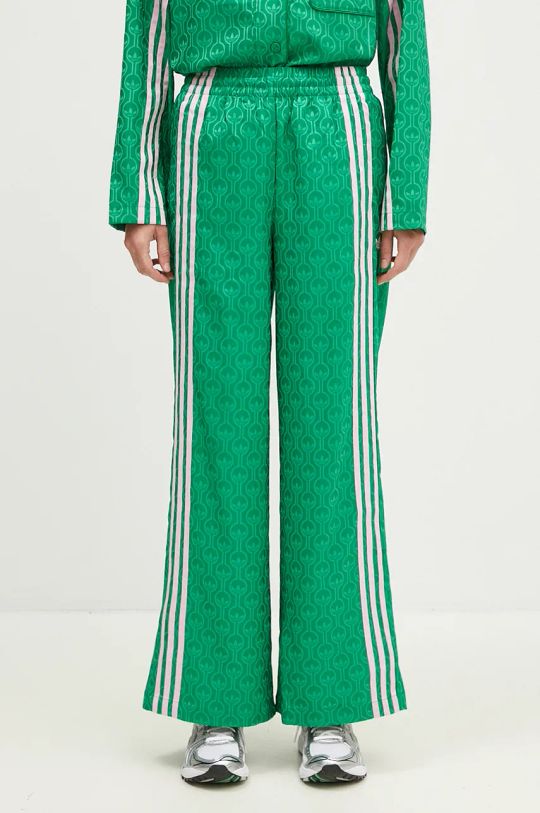 Брюки adidas Originals 70s Wide Leg Pants с эластаном зелёный JN7662