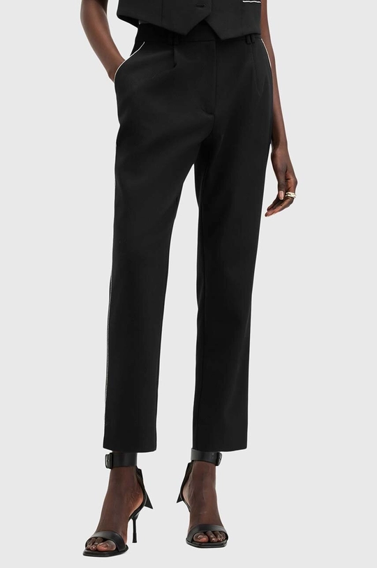 AllSaints spodnie z domieszką wełny ATLAS KRYS TROUSER W007QB czarny AW24