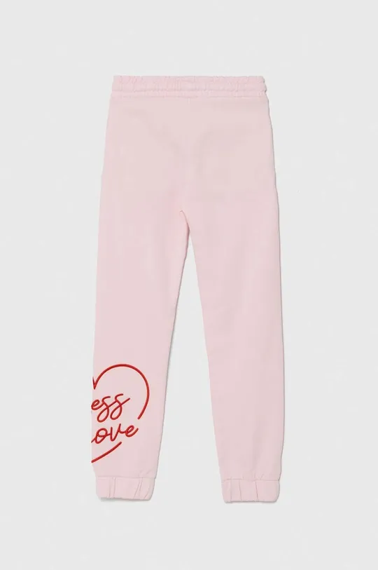 Дитячі бавовняні штани Guess рожевий