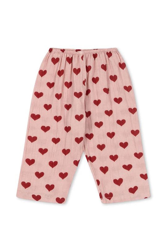 Детски памучен панталон Konges Sløjd COCO PANTS GOTS KS101463 розов AW24