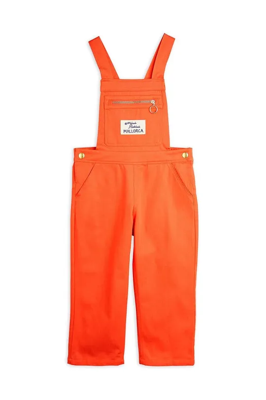 Detské bavlnené nohavice na traky Mini Rodini Mallorca oranžová