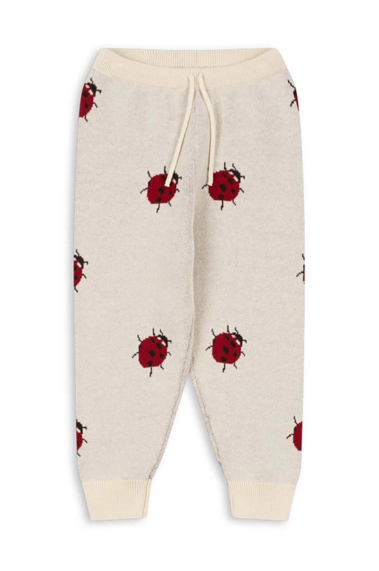 Konges Sløjd spodnie dresowe bawełniane dziecięce LAPIS KNIT PANTS KS101555 beżowy AW24