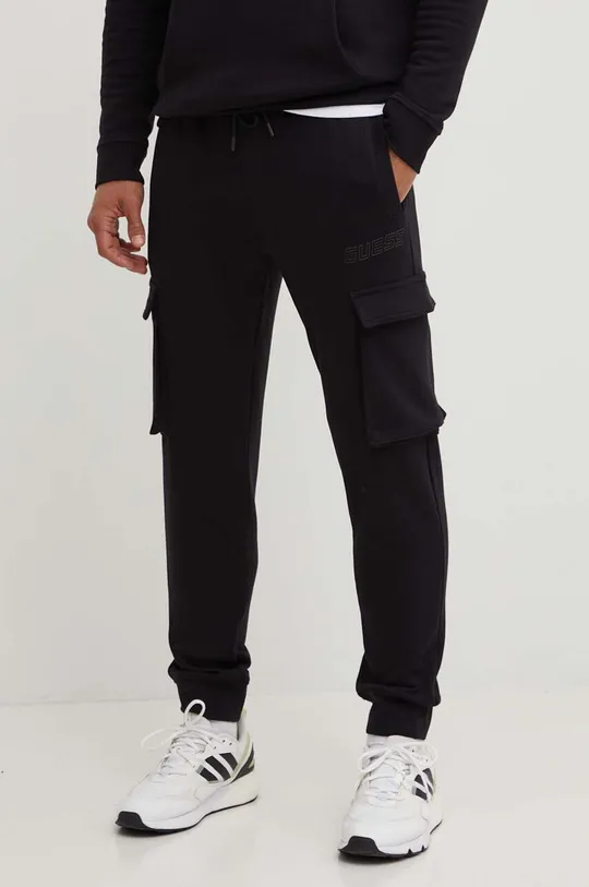 czarny Guess spodnie dresowe ALDWIN Męski