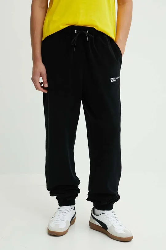 μαύρο Βαμβακερό παντελόνι Karl Lagerfeld Jeans Ανδρικά