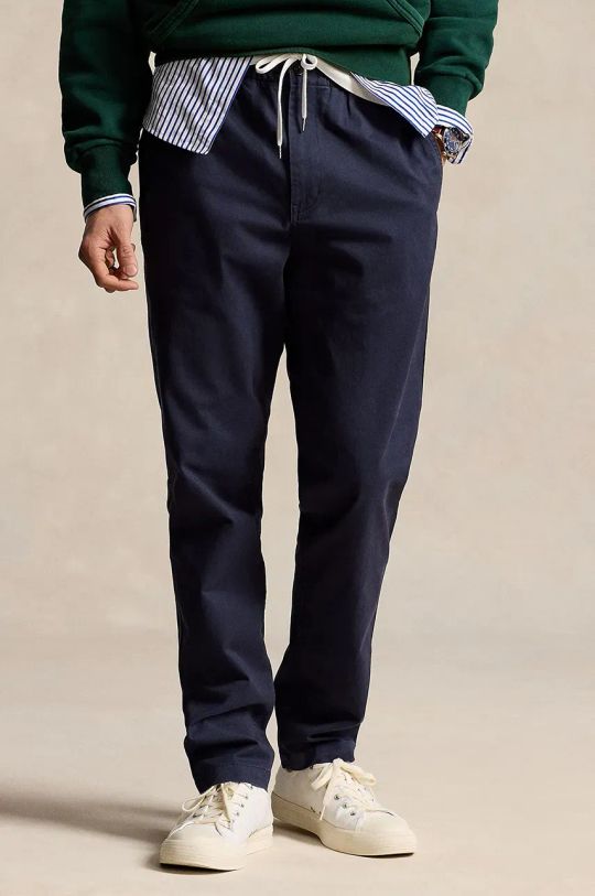 Polo Ralph Lauren pantaloni in cotone 710944490 blu navy AW24