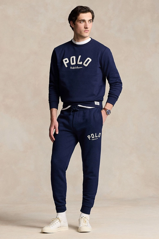 Polo Ralph Lauren pantaloni de trening tricotaj bleumarin 710952042