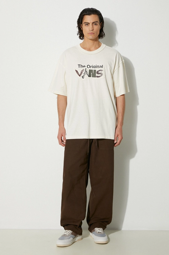 Vans pantaloni in cotone Premium Classics LX Easy Trouser VN000GZ23N11 marrone AW24