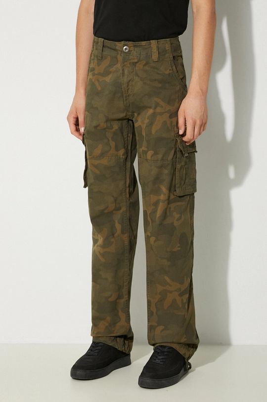 Одежда Хлопковые брюки Alpha Industries Jet Pant Camo 101212C зелёный