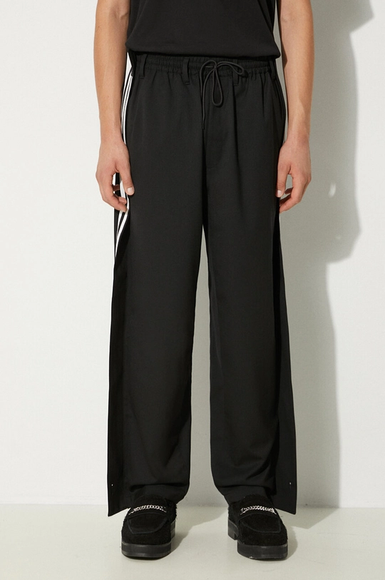 Nohavice s prímesou vlny Y-3 Refined Wool Track Pants jednoduchý čierna IW7463