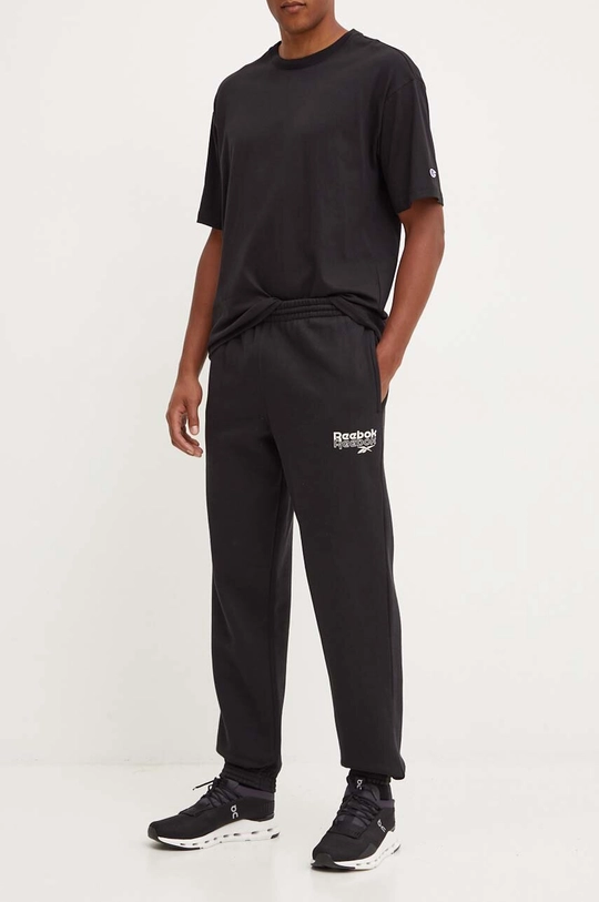 Reebok pantaloni della tuta maglia nero 100076460