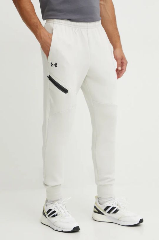 Under Armour pantaloni de trening Unstoppable Fleece tricotaj bej 1389353