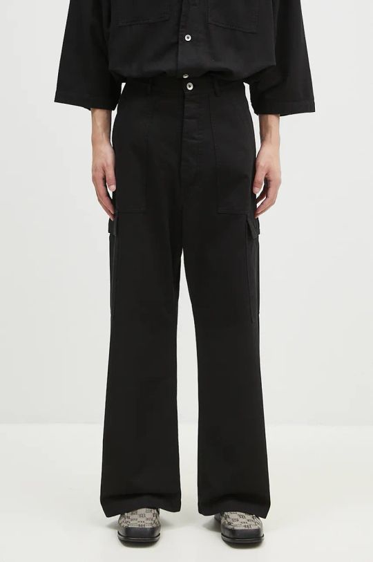 Βαμβακερό παντελόνι Rick Owens Cargo Trousers βαμβάκι μαύρο DU02D2354.TW