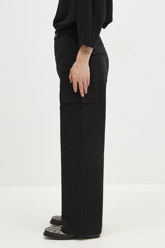 Бавовняні штани Rick Owens Cargo Trousers DU02D2354.TW чорний AW24