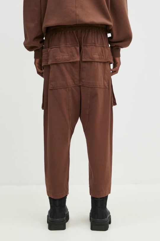 Oblečenie Bavlnené tepláky Rick Owens Creatch Cargo Cropped Drawstring DU02D2371.RIG hnedá