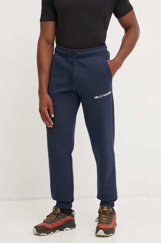 Helly Hansen pantaloni de trening Cotton Fleece tricotaj bleumarin 54163