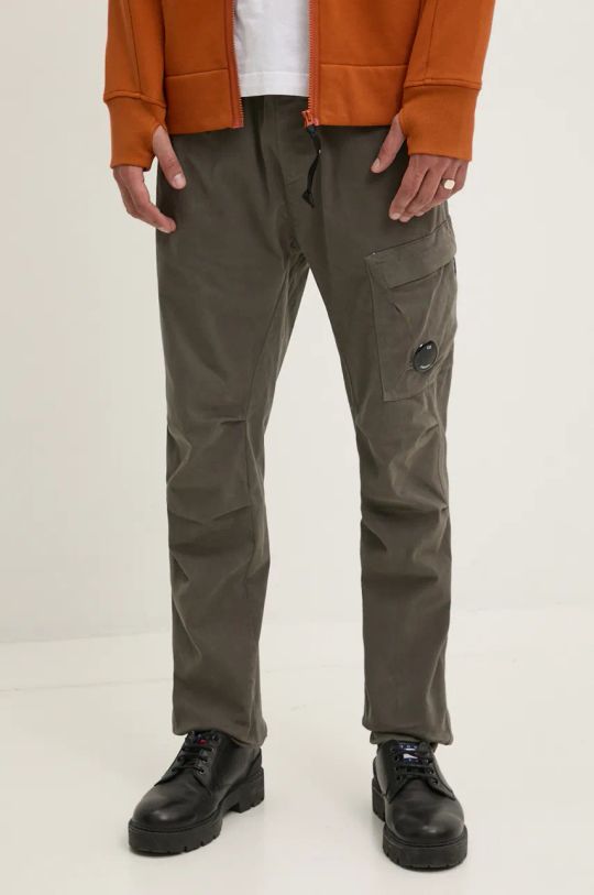 Παντελόνι C.P. Company Stretch Sateen Ergonomic Lens Single Cargo Pants με ελαστάν πράσινο 17CMPA180A005529G