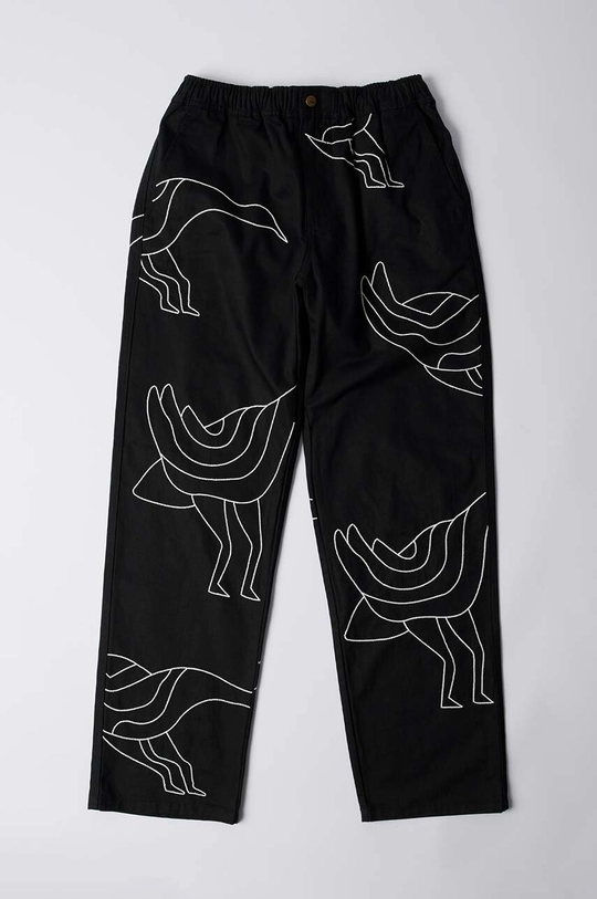 Bavlnené nohavice by Parra Stitched Up Duck Pants jednoduchý čierna 52245