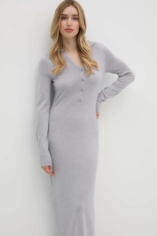 sivá Vlnené šaty Calvin Klein