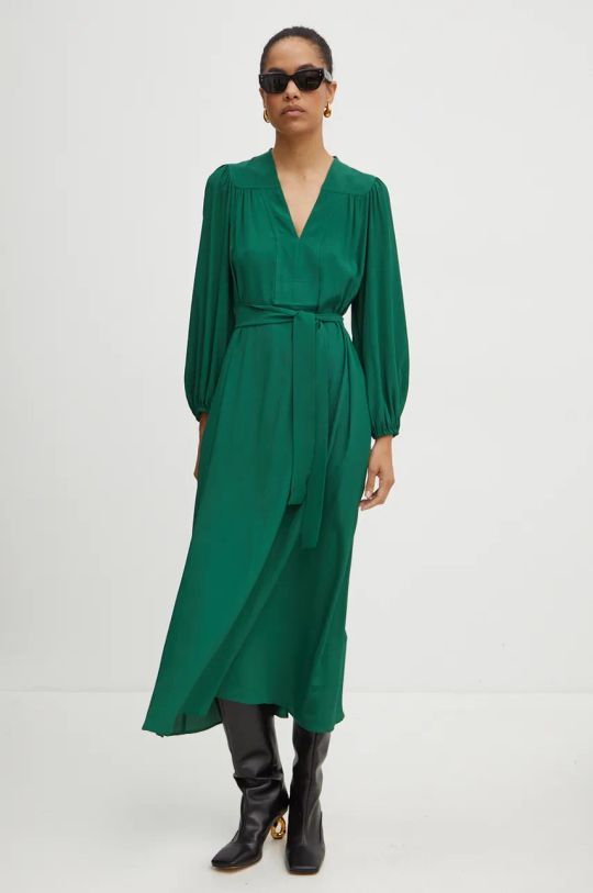 Weekend Max Mara rochie din amestec de matase verde 2425226021600