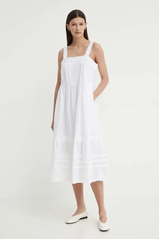 Βαμβακερό φόρεμα Levi's λευκό