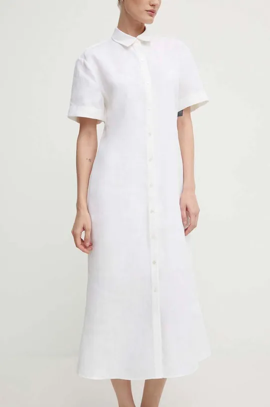 λευκό Λινό φόρεμα Theory Γυναικεία