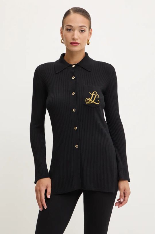 Luisa Spagnoli cardigan din lana MOLLA subtiri negru 58402