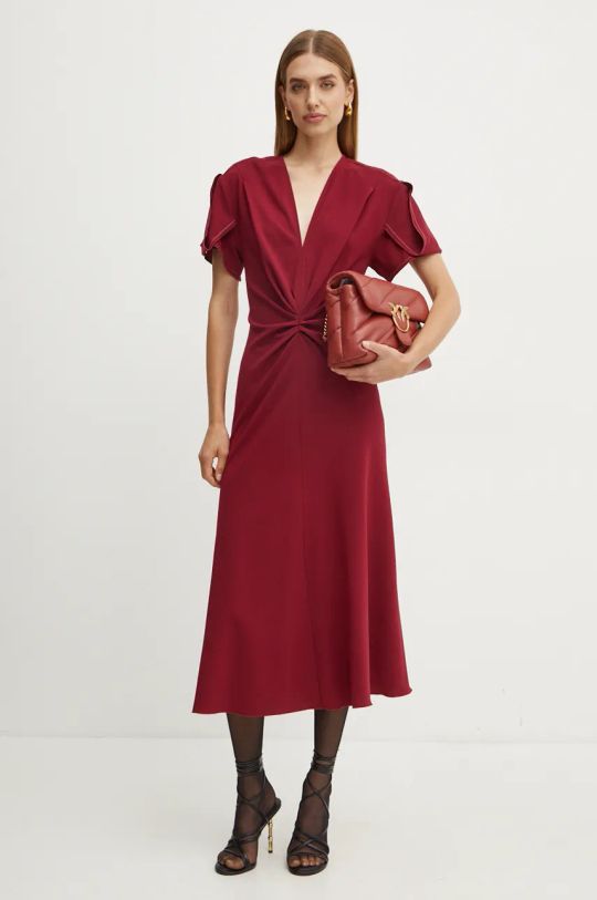 Victoria Beckham vestito in lana 1424WDR005195C rosso AW24