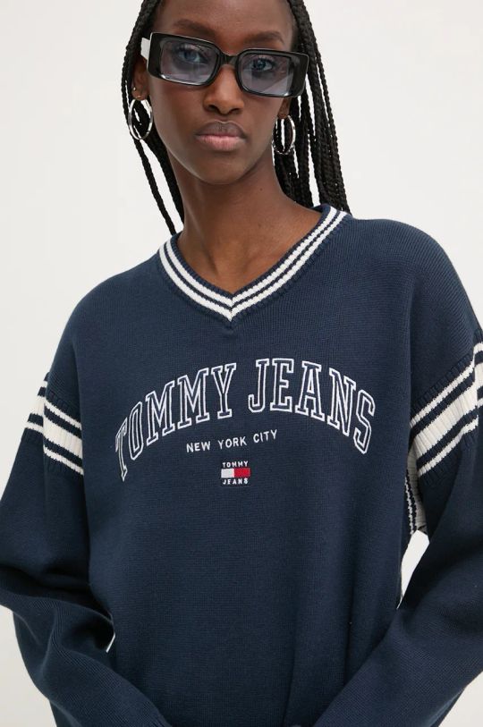 Bavlněné šaty Tommy Jeans námořnická modř DW0DW19807