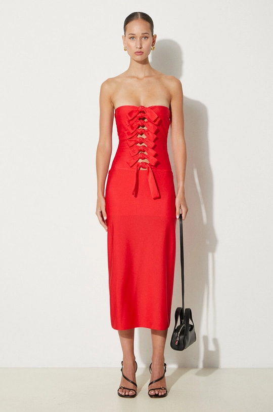 Coperni dress Jersey Knot Gala COPR110BIS545 red AW24