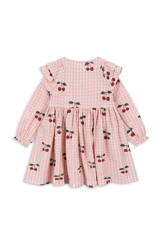 Konges Sløjd vestito di cotone bambina KIM FRILL DRESS GOTS KS101547 rosa AW24