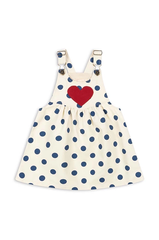 Konges Sløjd vestito di cotone bambina NOLA SPENCER DRESS GOTS piccola impronta bianco KS101638