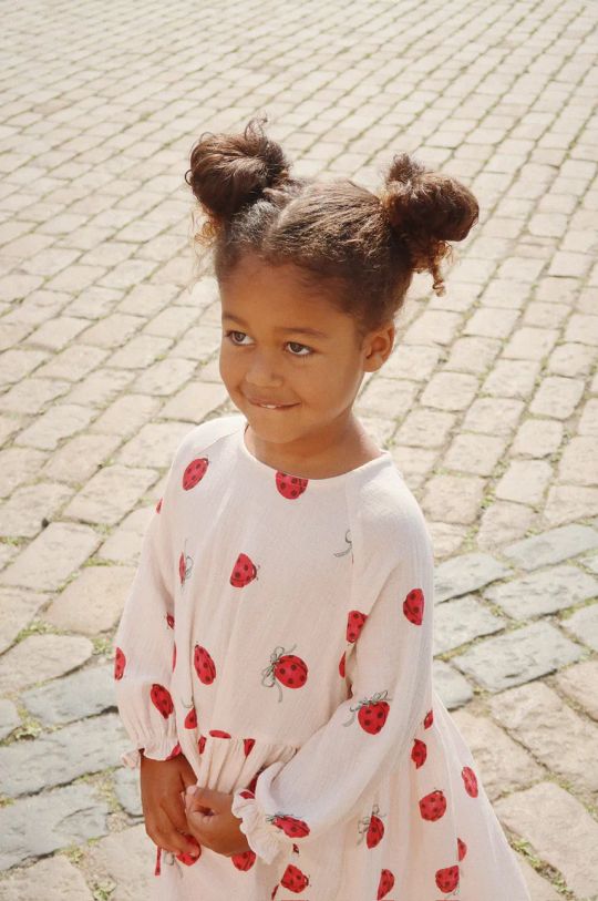 Παιδικό βαμβακερό φόρεμα Konges Sløjd COCO LADYBUG DRESS GOTS KS102213