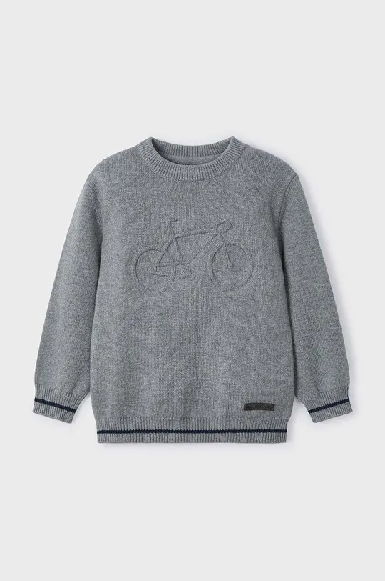 Дитячий светр з домішкою вовни Mayoral аплікація сірий 4341.5D.Mini.9BYH