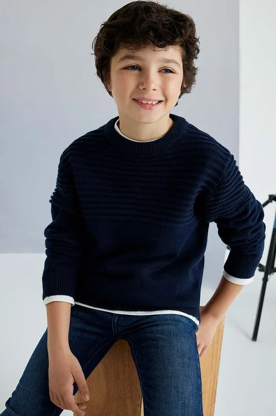 тёмно-синий Детский хлопковый свитер Mayoral Для мальчиков