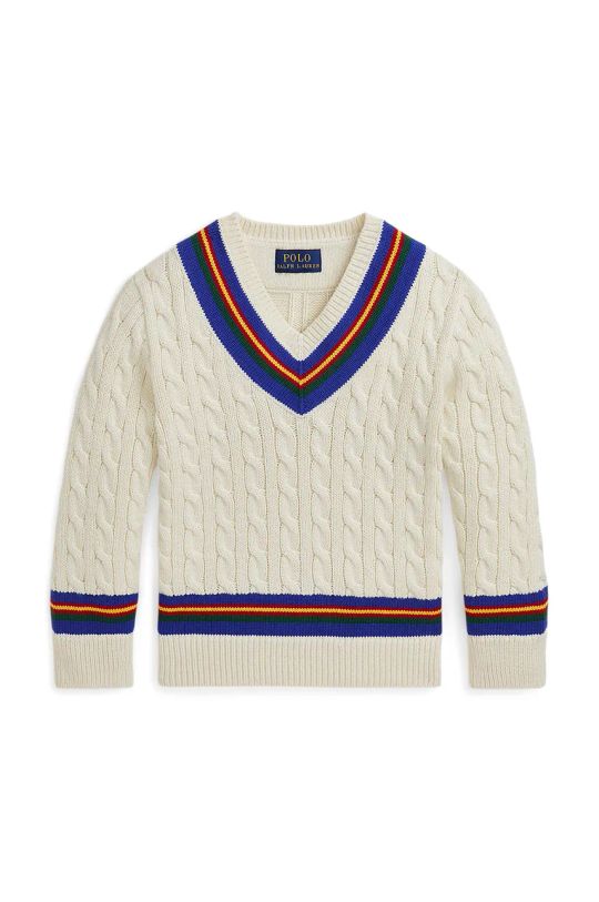 Otroški bombažen pulover Polo Ralph Lauren 322951447001 bež AW24