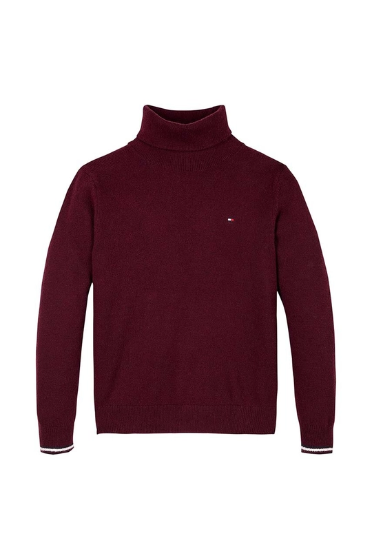 Detský sveter Tommy Hilfiger KB0KB09248.9BYH.128.176 burgundské AW24