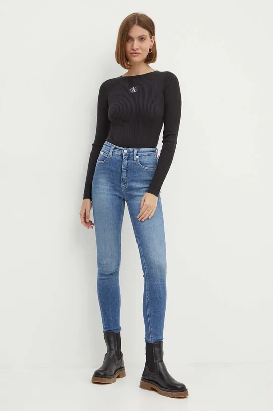 Лонгслів Calvin Klein Jeans чорний
